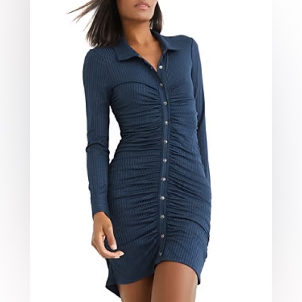 💙 XS - Veronica Beard Davila Ruched Dress in Marine